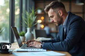 Empresário analisando documentos para aumentar limite RADAR de importação