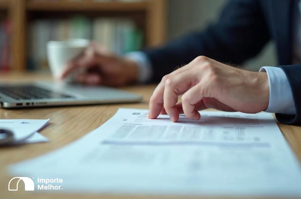 Profissional organizando licenças para anuência na contingência Decex importação
