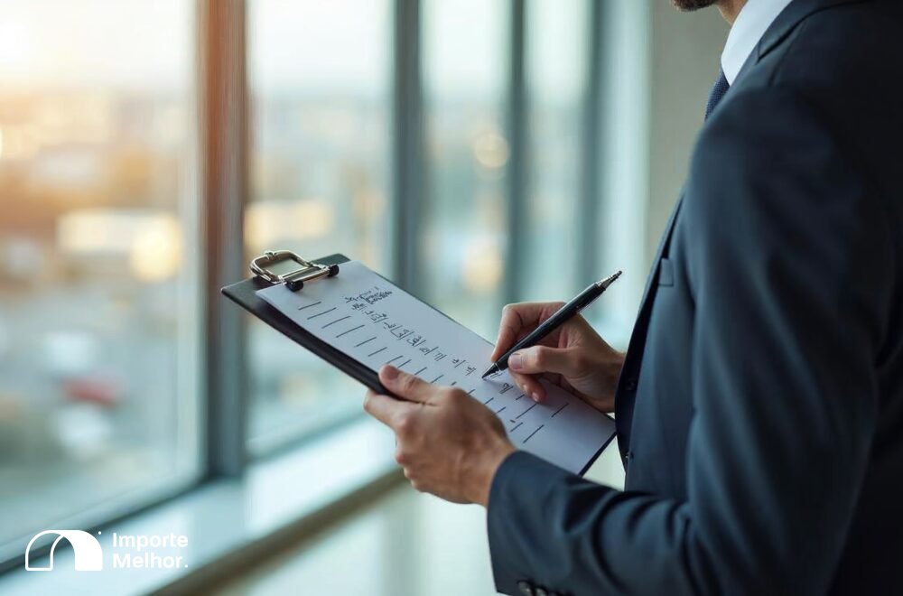 Importador conferindo checklist prático de contingência trânsito aduaneiro parado por falha de sistema