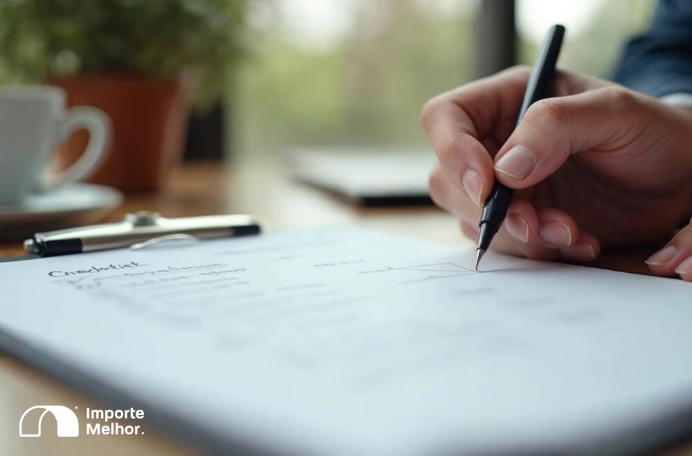 Gestor preenchendo checklist operacional para DUIMP recinto de destino