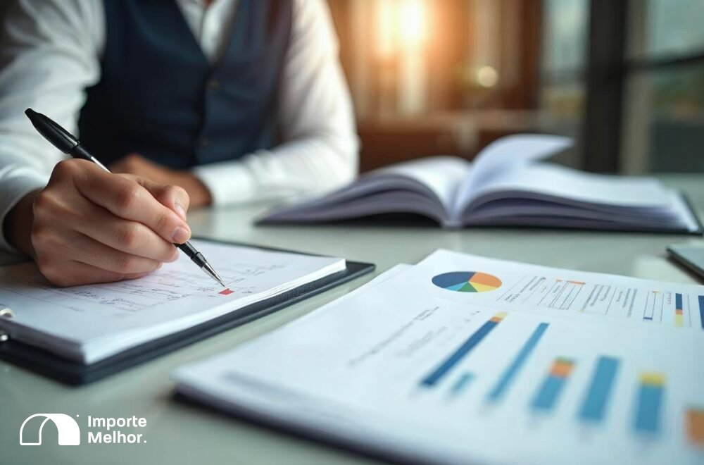 Consultor preenchendo checklist para classificação fiscal NCM correta na importação