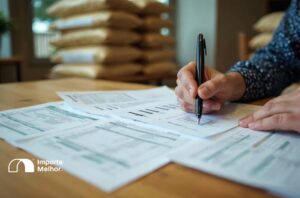 Técnico analisando documentos de LPCO fertilizantes nitrato de amônio para importação