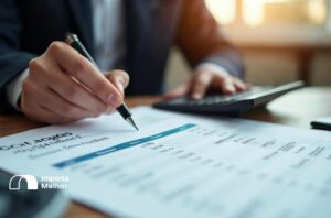 Empresário analisando planilha de formação de preço e margem da trading importação por encomenda