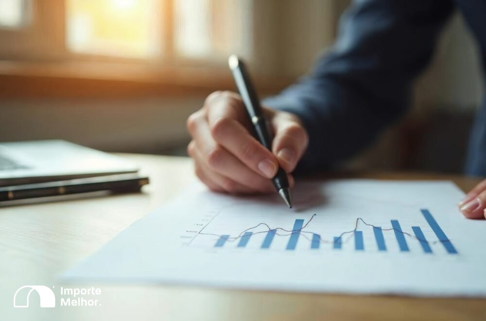 Empresário assinando contrato de financiamento via trade finance importação